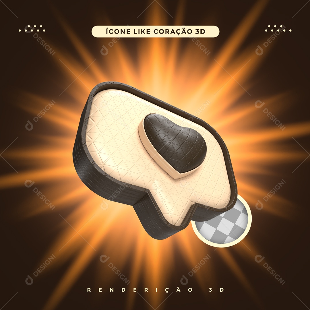 Ícone Like Páscoa 3D Para Composição PSD