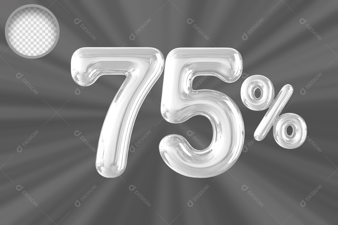 Balão de 75% Elemento 3D PSD
