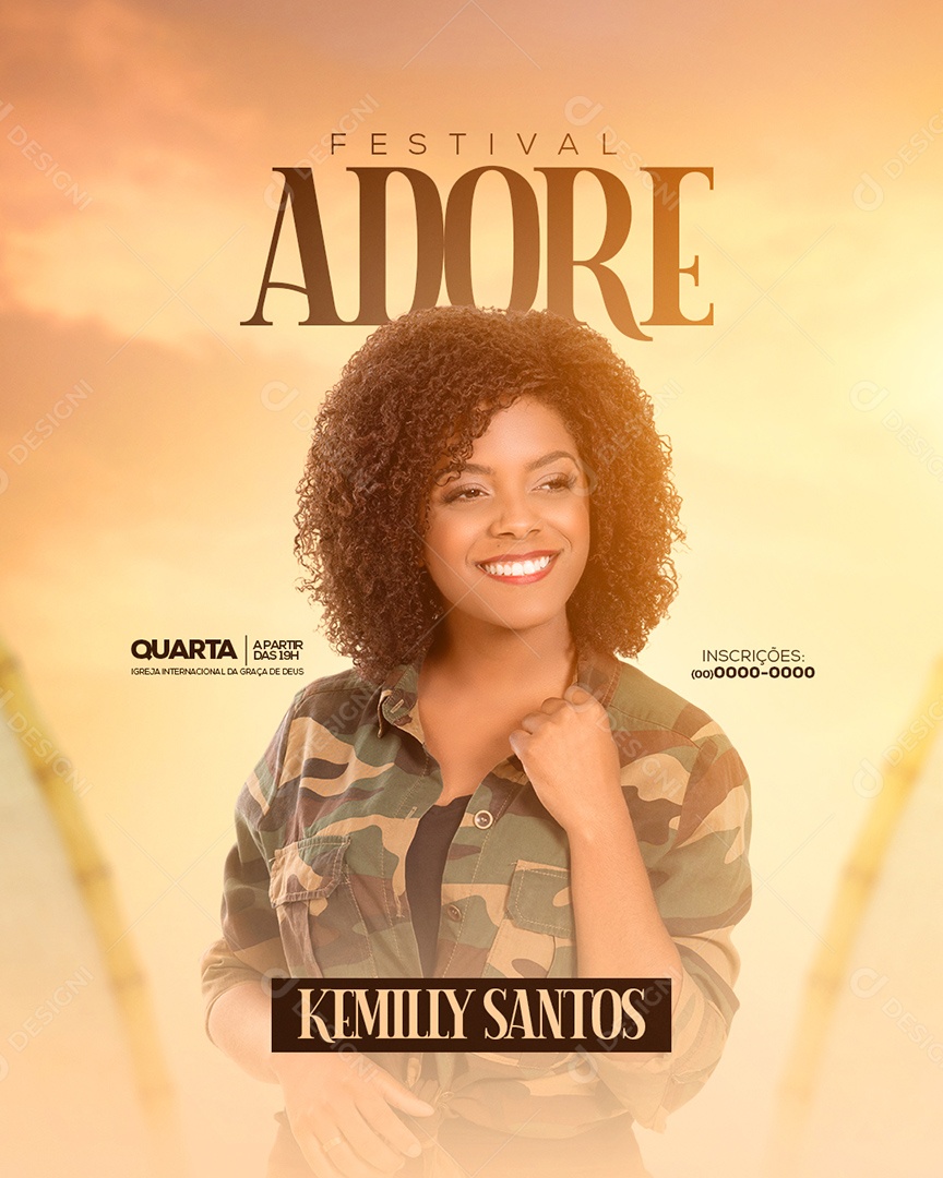 Flyer Festival Adore Kemilly Santos Social Media PSD Editável