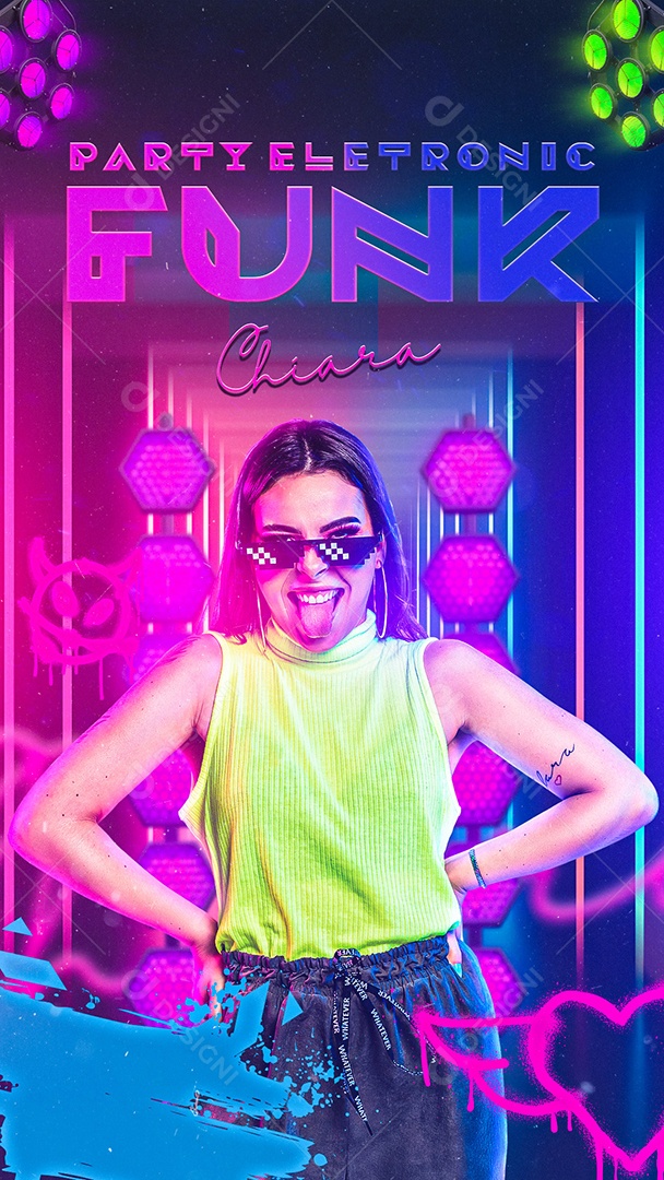 Flyer Party Eletronic DJ Chiara Story Social Media PSD Editável