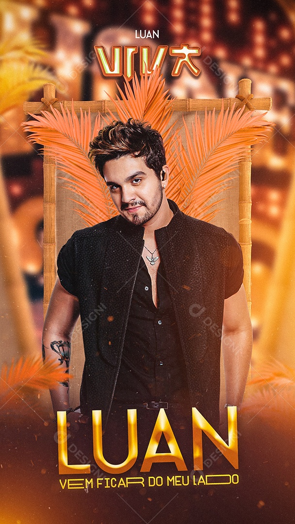 Flyer Luan Santana Vem Ficar do Meu Lado Story Social Media PSD Editável