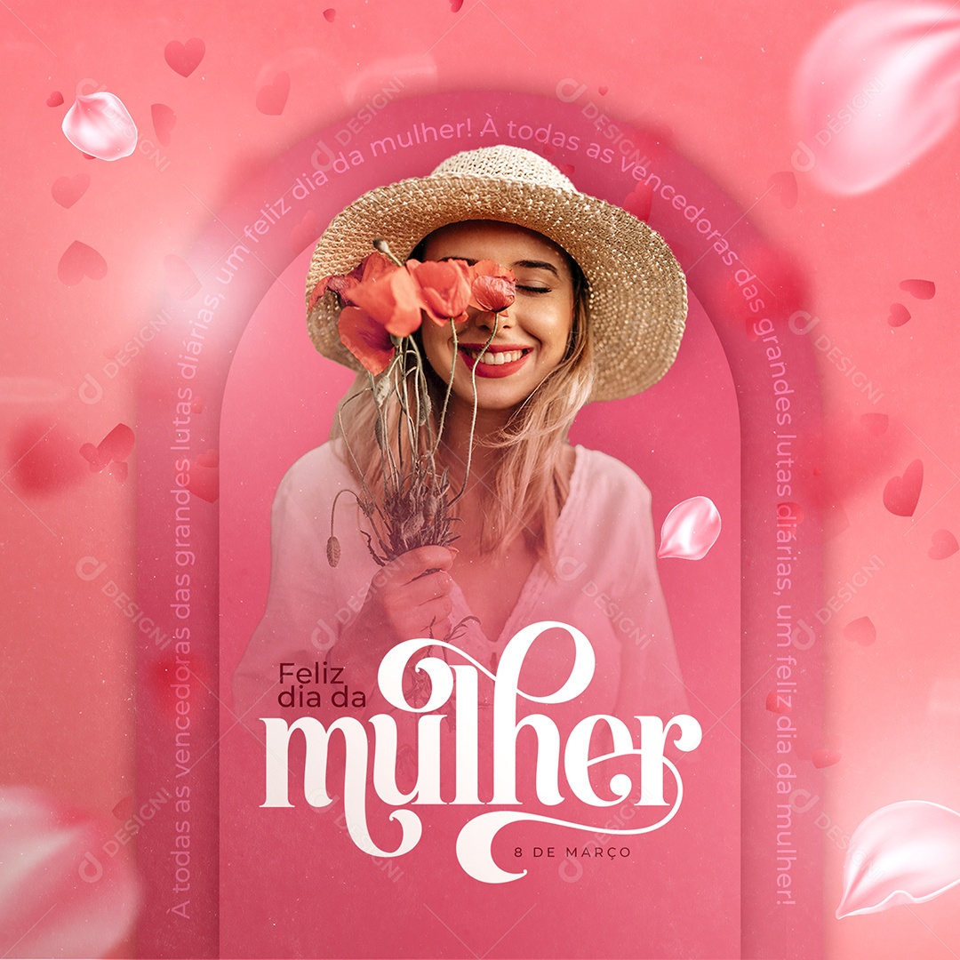 Feliz Dia Internacional Da Mulher 8 de Março Social Media PSD Editável