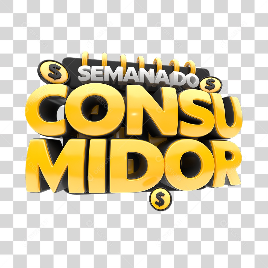 Selo 3D Para Composição Semana do Consumidor PNG Transparente