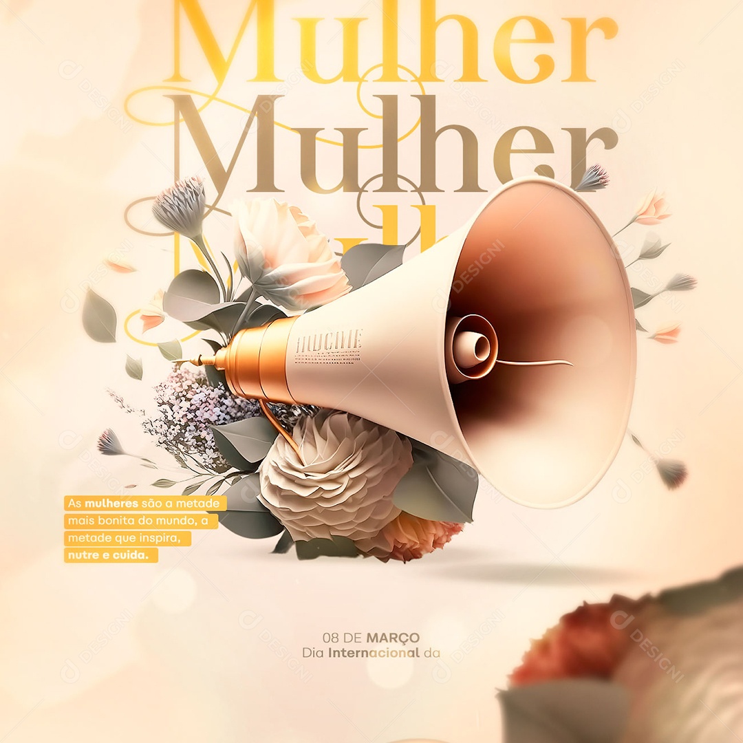 Dia Internacional da Mulher 8 de Março Social Media PSD Editável