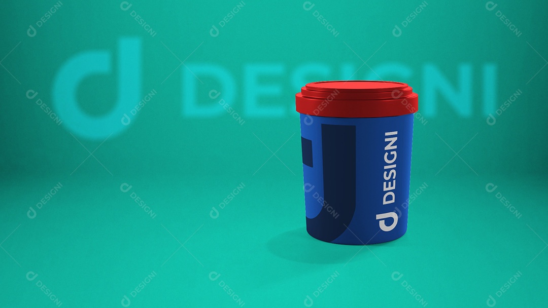 Mockup De Pote de Sorvete Azul Designi PSD Editável