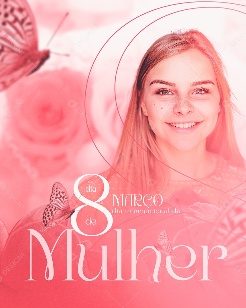 Dia Internacional da Mulher 8 de Março Social Media PSD Editável
