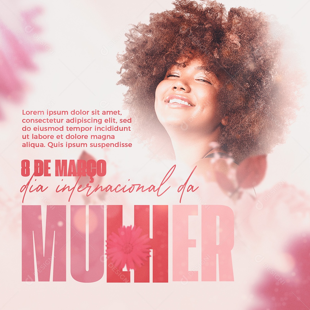 Dia Internacional da Mulher 8 de Março Social Media PSD Editável