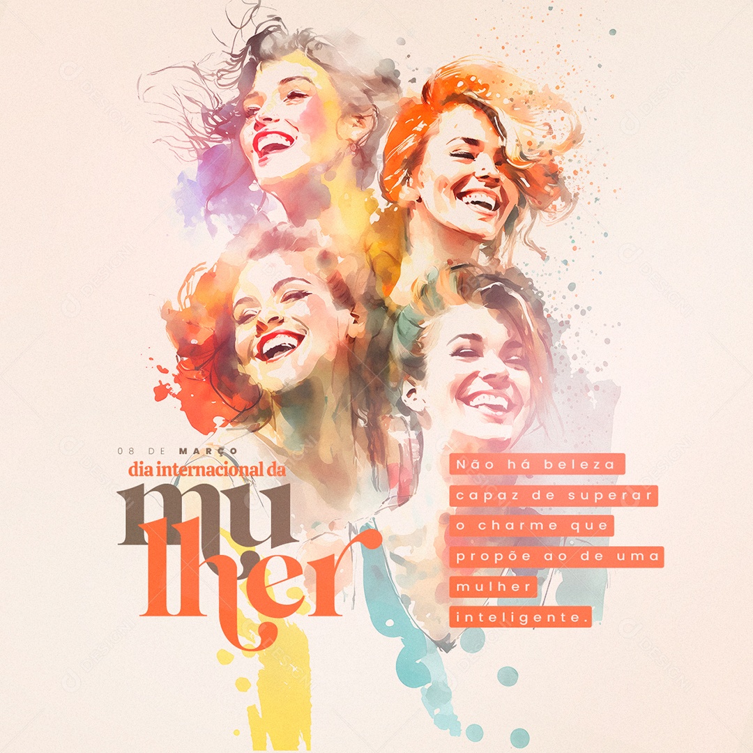 Não Há Beleza Capaz de Superar o Charme Dia Internacional Da Mulher Social Media PSD Editável