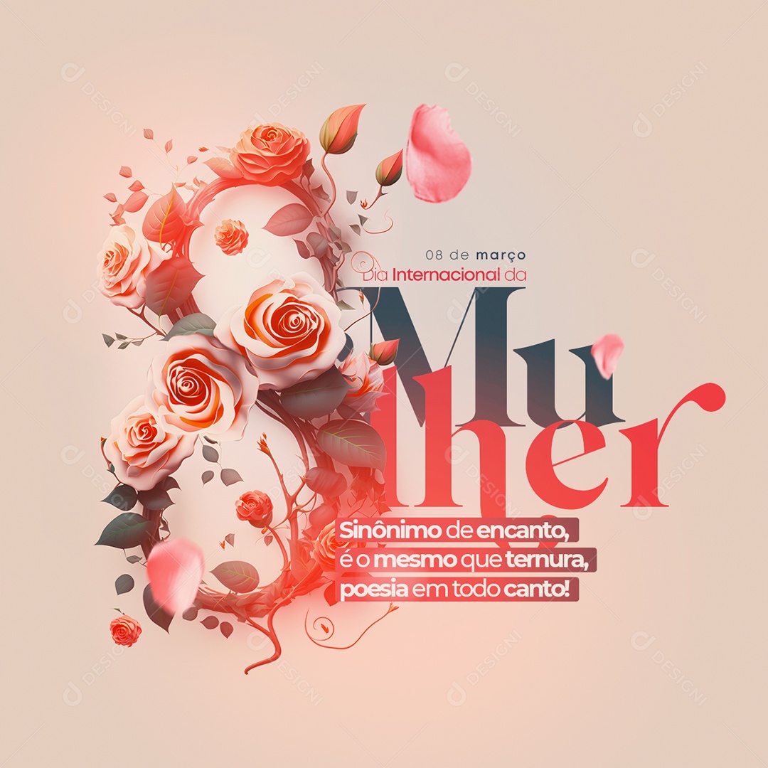 Sinônimo De Encanto Dia Internacional Da Mulher Social Media PSD Editável