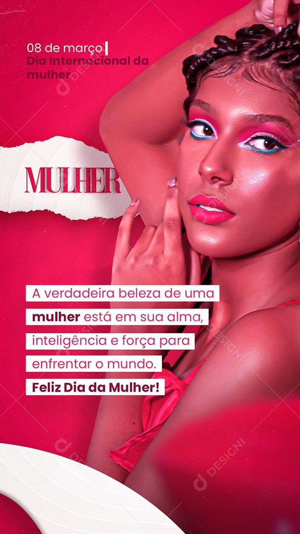 Story A Verdadeira Beleza de Uma Mulher Está Em Sua Alma Dia Internacional Da Mulher Social Media PSD Editável