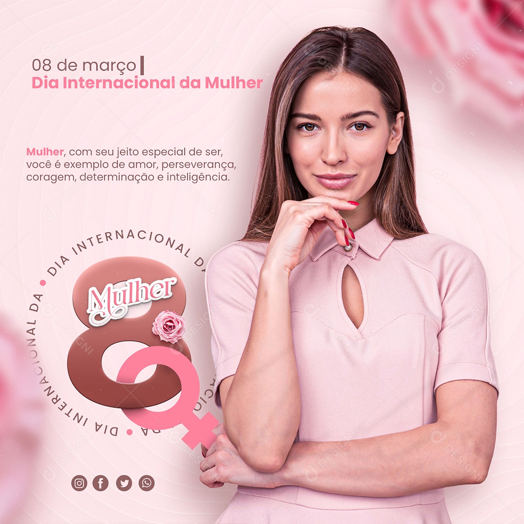 Mulher Com Seu Jeito Especial de Ser Dia Internacional Da Mulher Social Media PSD Editável