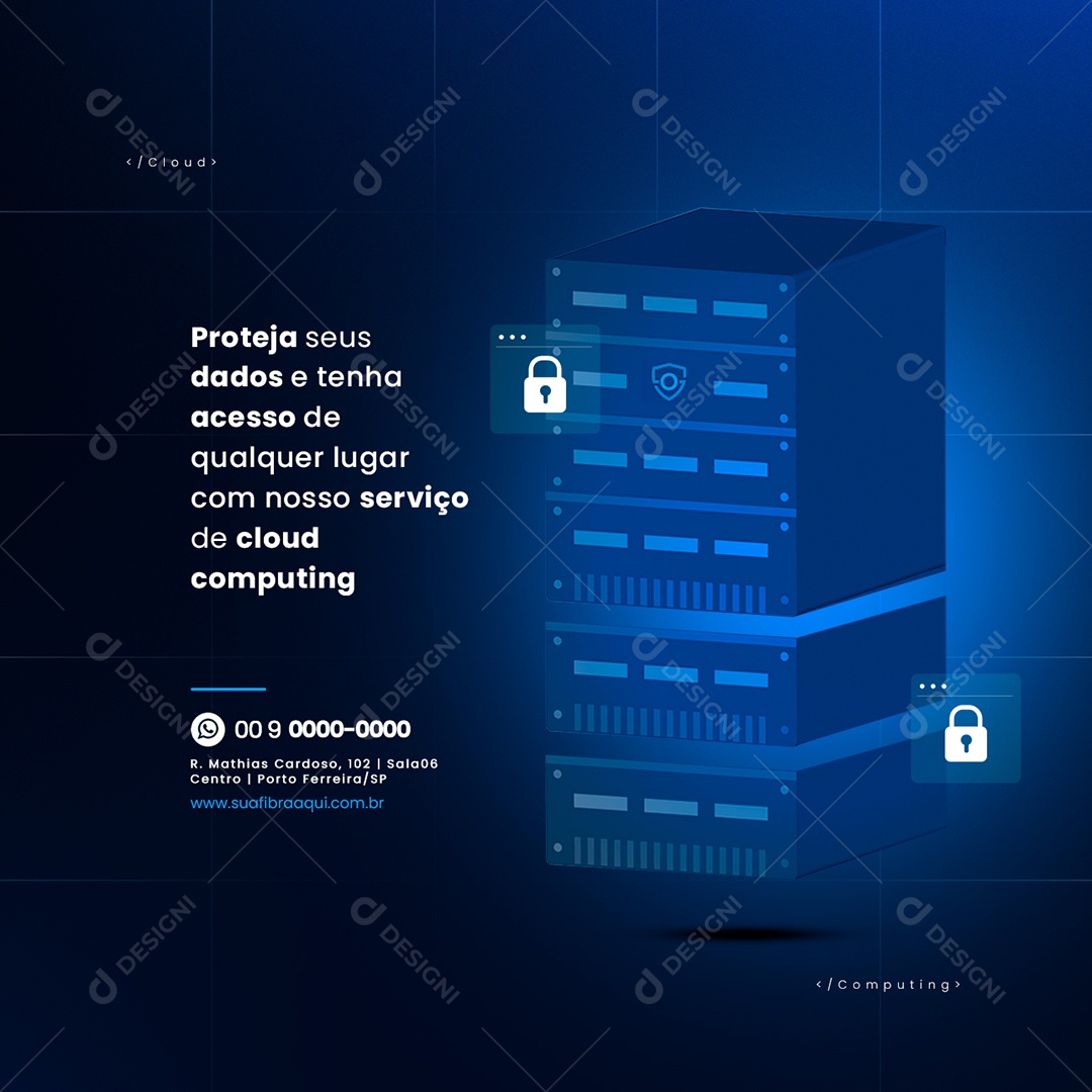 Projeta Seus Dados e Tenha Acesso Hospedagem de Sites Social Media PSD Editável