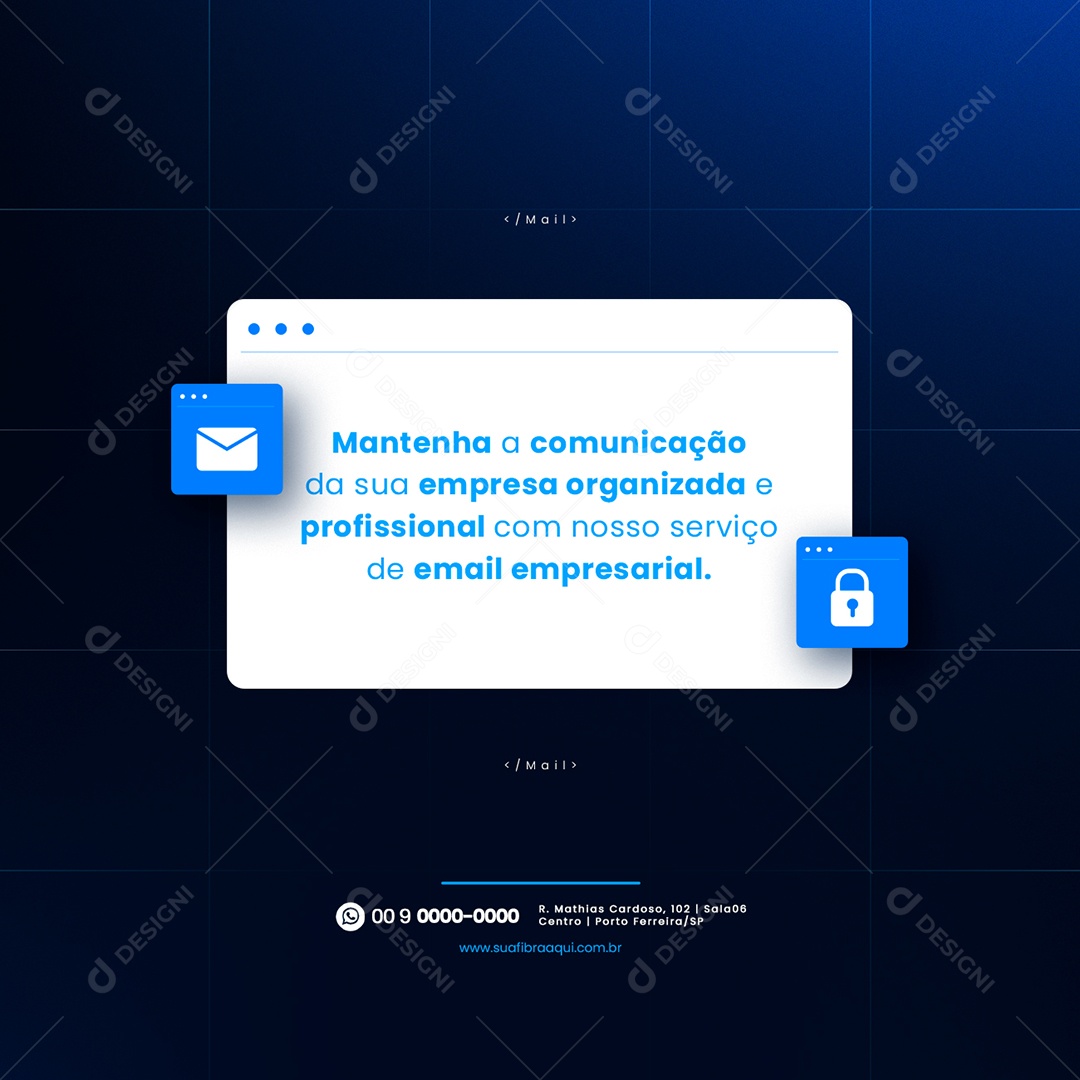Mantenha a Comunicação Da Sua Empresa Organizada Hospedagem de Sites Social Media PSD Editável