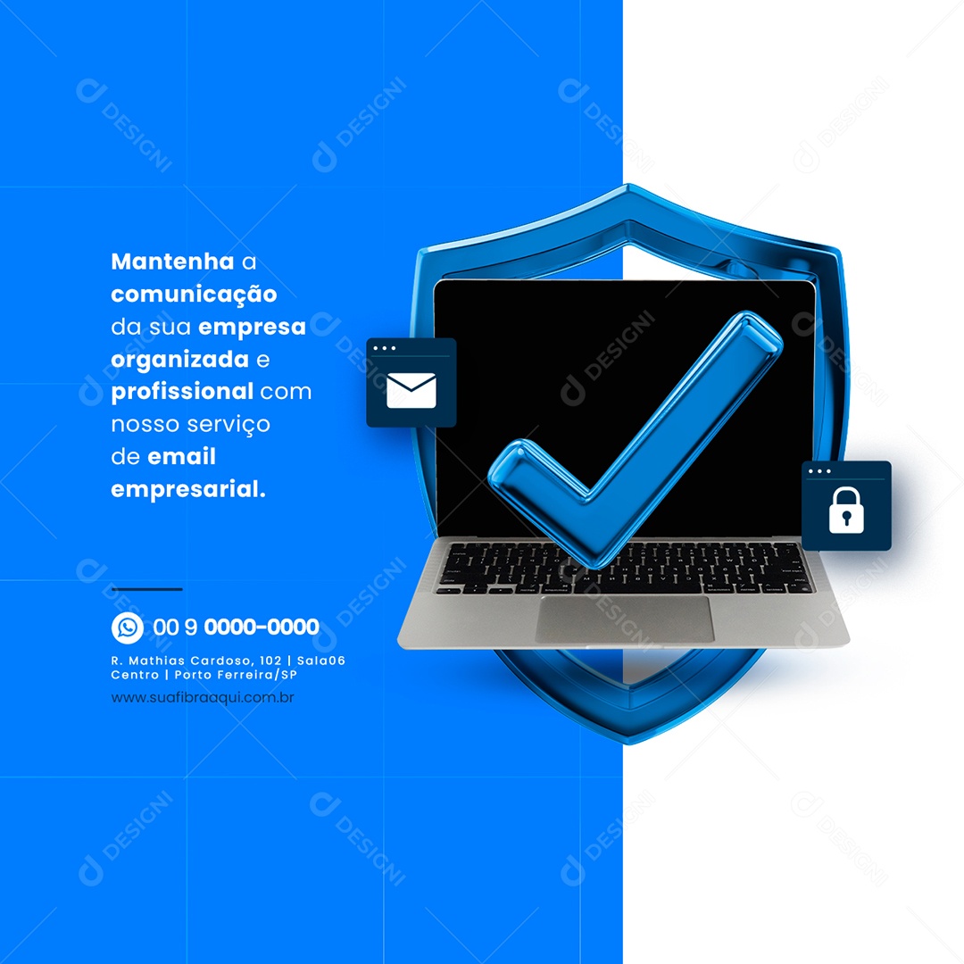 Mantenha a Comunicação Da Sua Empresa Hospedagem de Sites Social Media PSD Editável