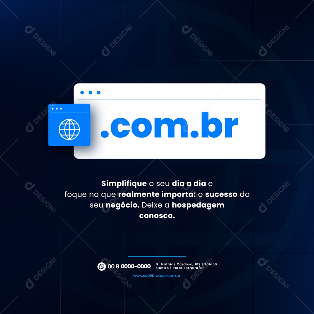 Simplifique o Seu Dia a Dia Hospedagem de Sites Social Media PSD Editável