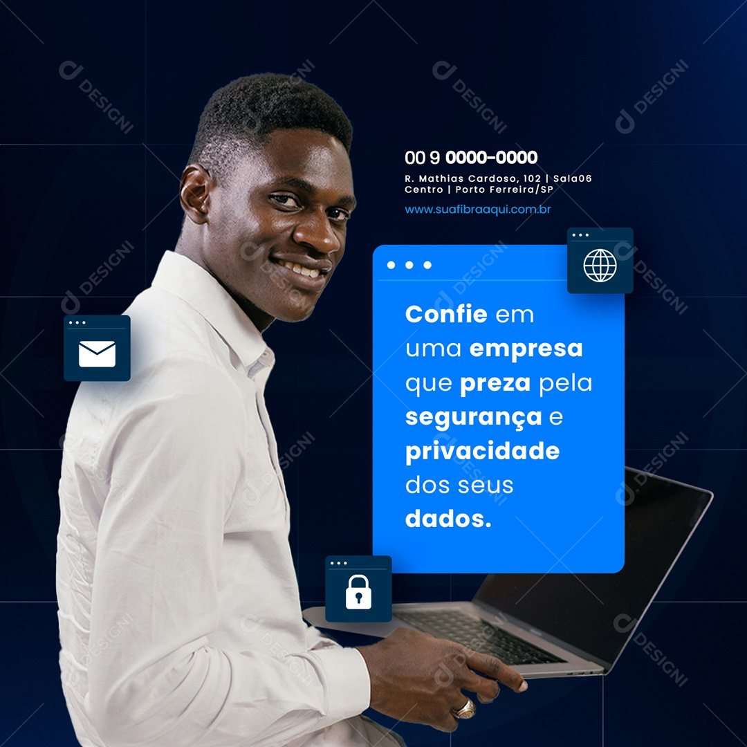 Confie Em Uma Empresa Que Preza Pela Segurança Hospedagem de Sites Social Media PSD Editável