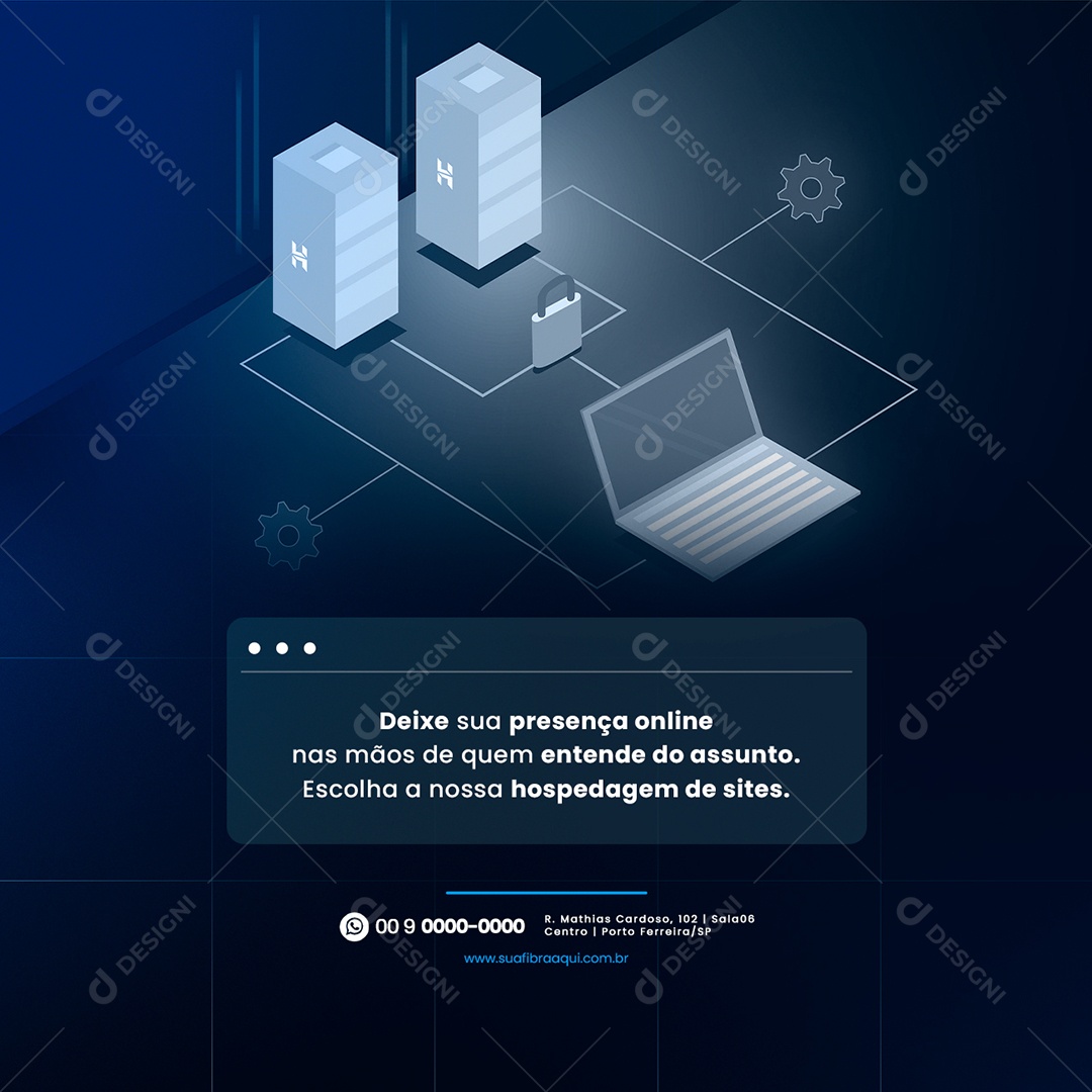 Deixe Sua Presença Online Nas Mãos de Quem Entende Hospedagem de Sites Social Media PSD Editável