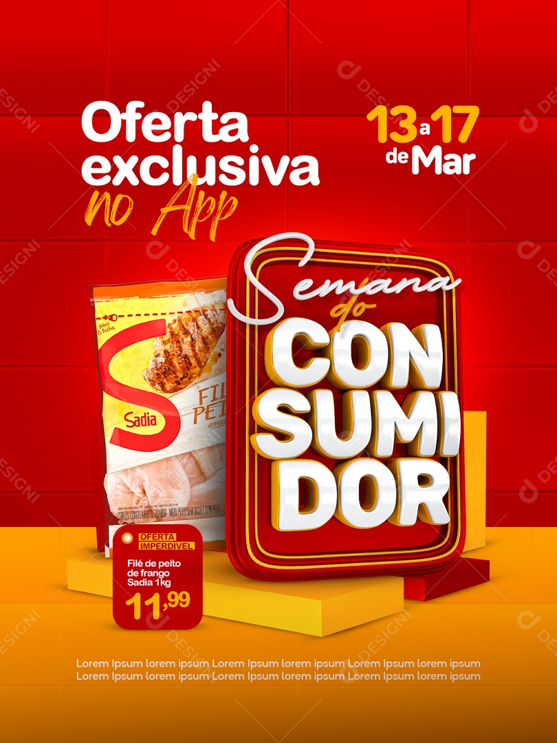 Semana do Consumidor Oferta Exclusiva no App Social Media PSD Editável