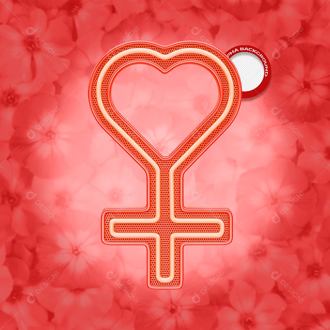 3D Element For Composition Female Symbol International Women's Day PSD