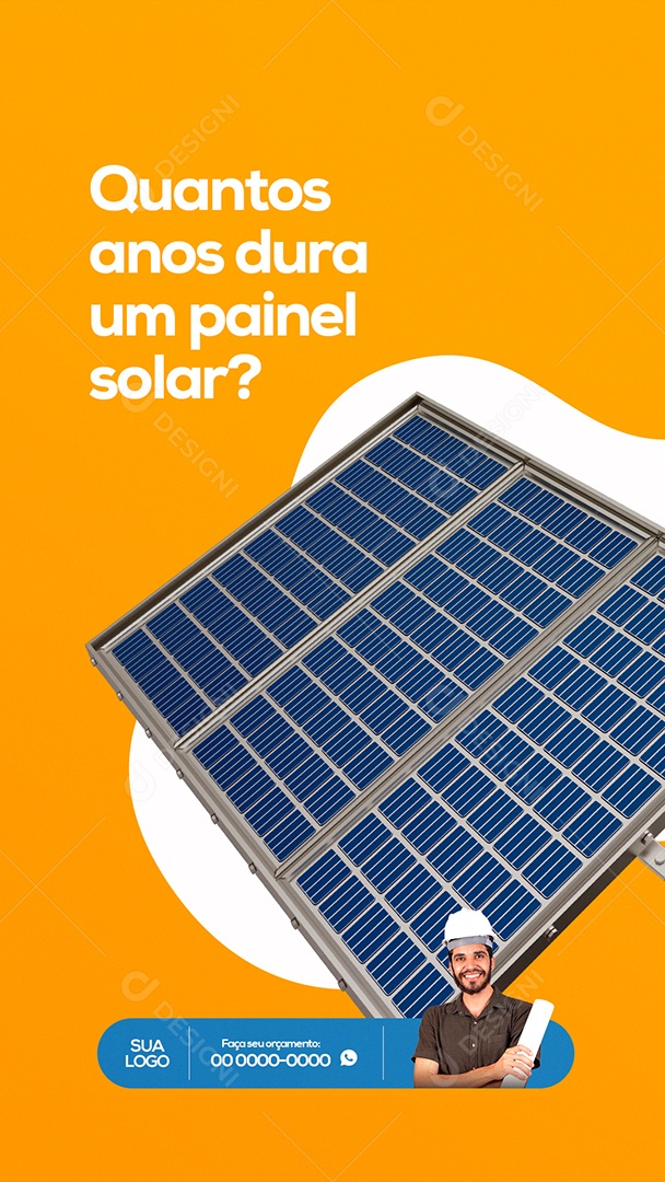 Quantos Anos Dura Um Painel Solar? Energia Solar Story Social Media PSD Editável