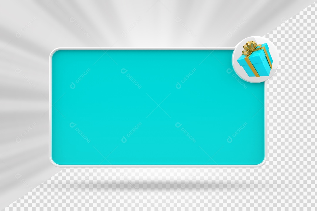 Caixa De Mensagem Com Ícone De Presente Elemento 3D PSD