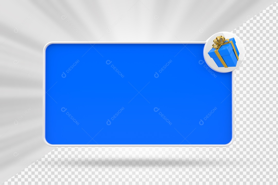 Caixa De Mensagem Com Ícone De Presente Elemento 3D PSD