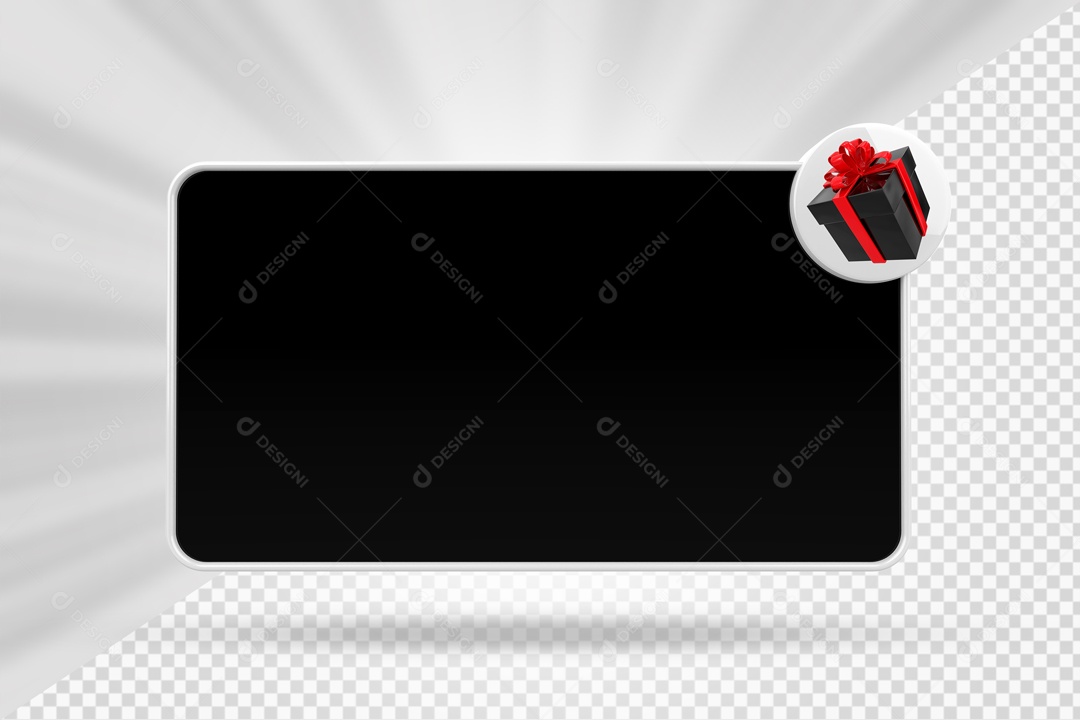 Caixa De Mensagem Com Ícone De Presente Elemento 3D PSD