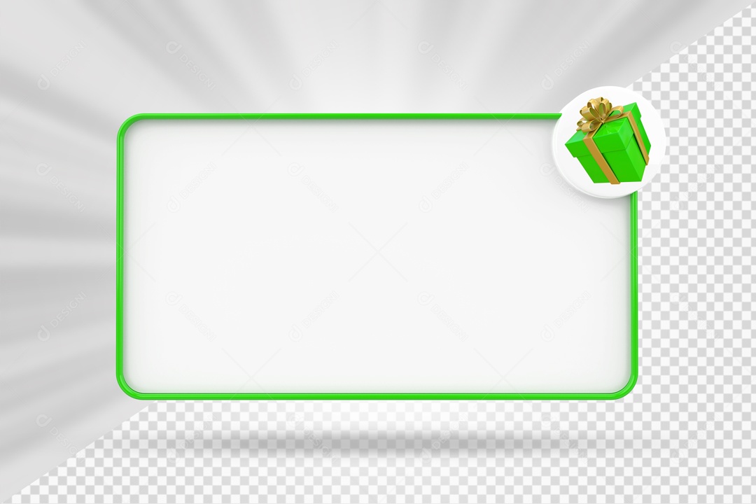 Caixa De Mensagem Com Ícone De Presente Elemento 3D PSD