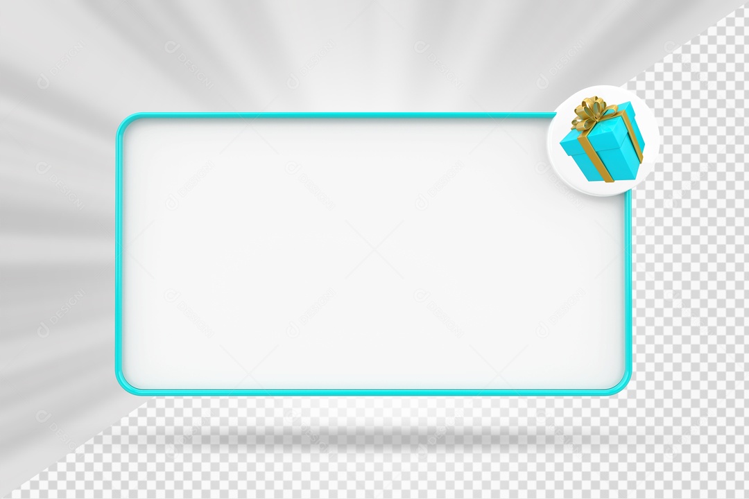 Caixa De Mensagem Com Ícone De Presente Elemento 3D PSD