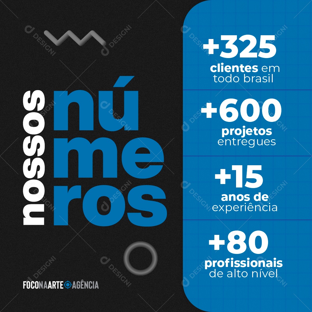 Nossos Números Venha Conferir Social Media PSD Editável