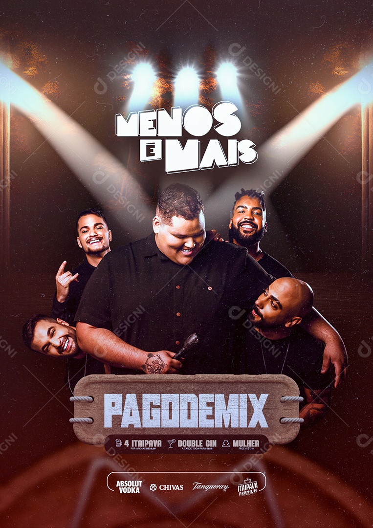 Pagode Mix Menos é Mais Flyer Social Media PSD Editável