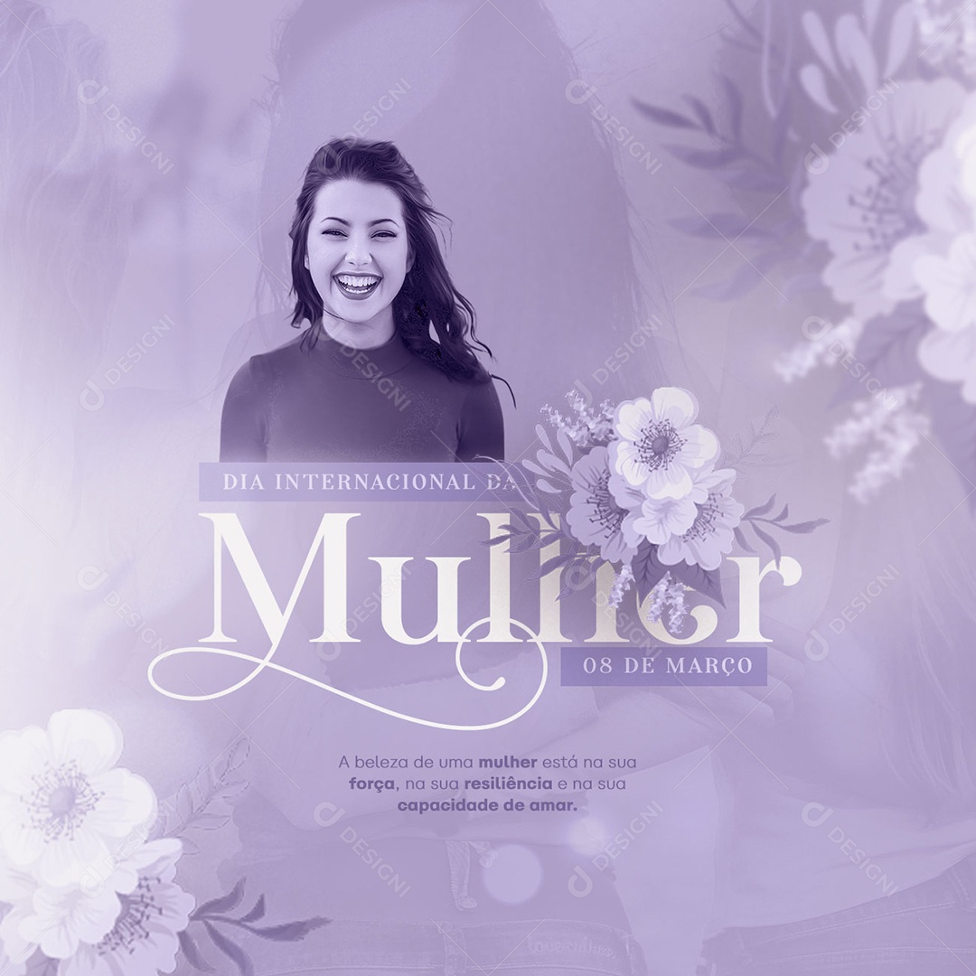 A Beleza de Uma Mulher Está Em Seu Caráter e Virtude Dia Internacional Da Mulher Social Media PSD Editável