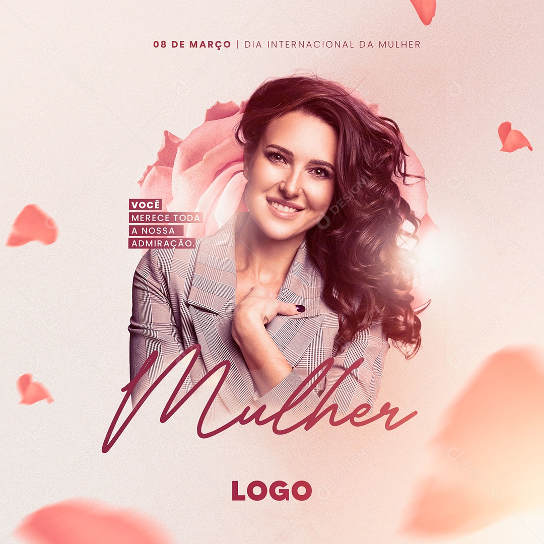 Dia Internacional da Mulher 8 de Março Social Media PSD Editável