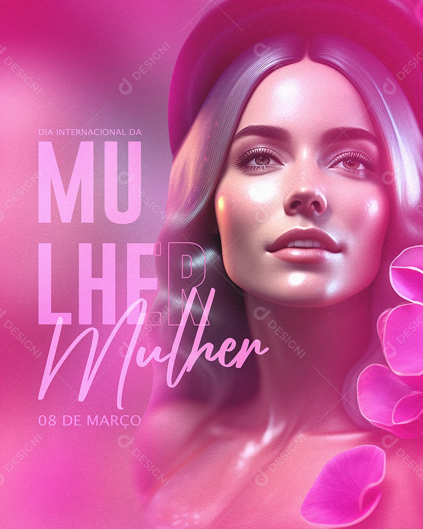 Dia Internacional da Mulher 8 de Março Social Media PSD Editável