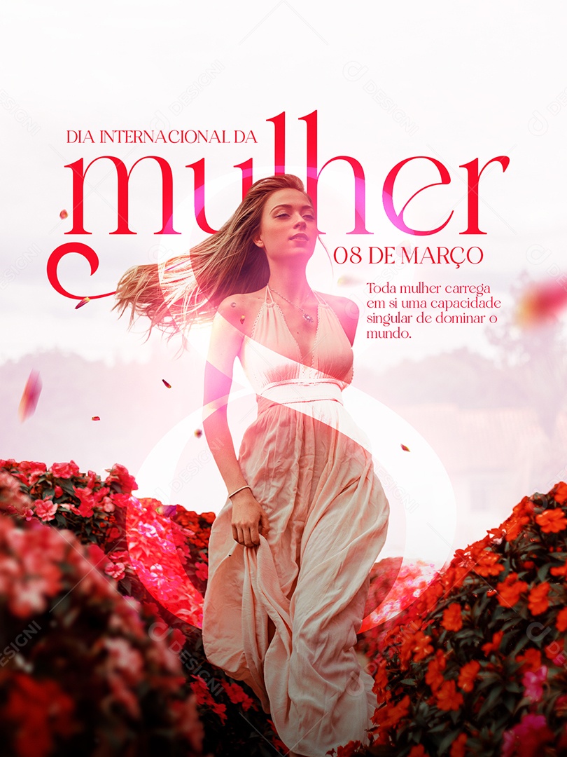 Dia Internacional da Mulher 8 de Março Social Media PSD Editável