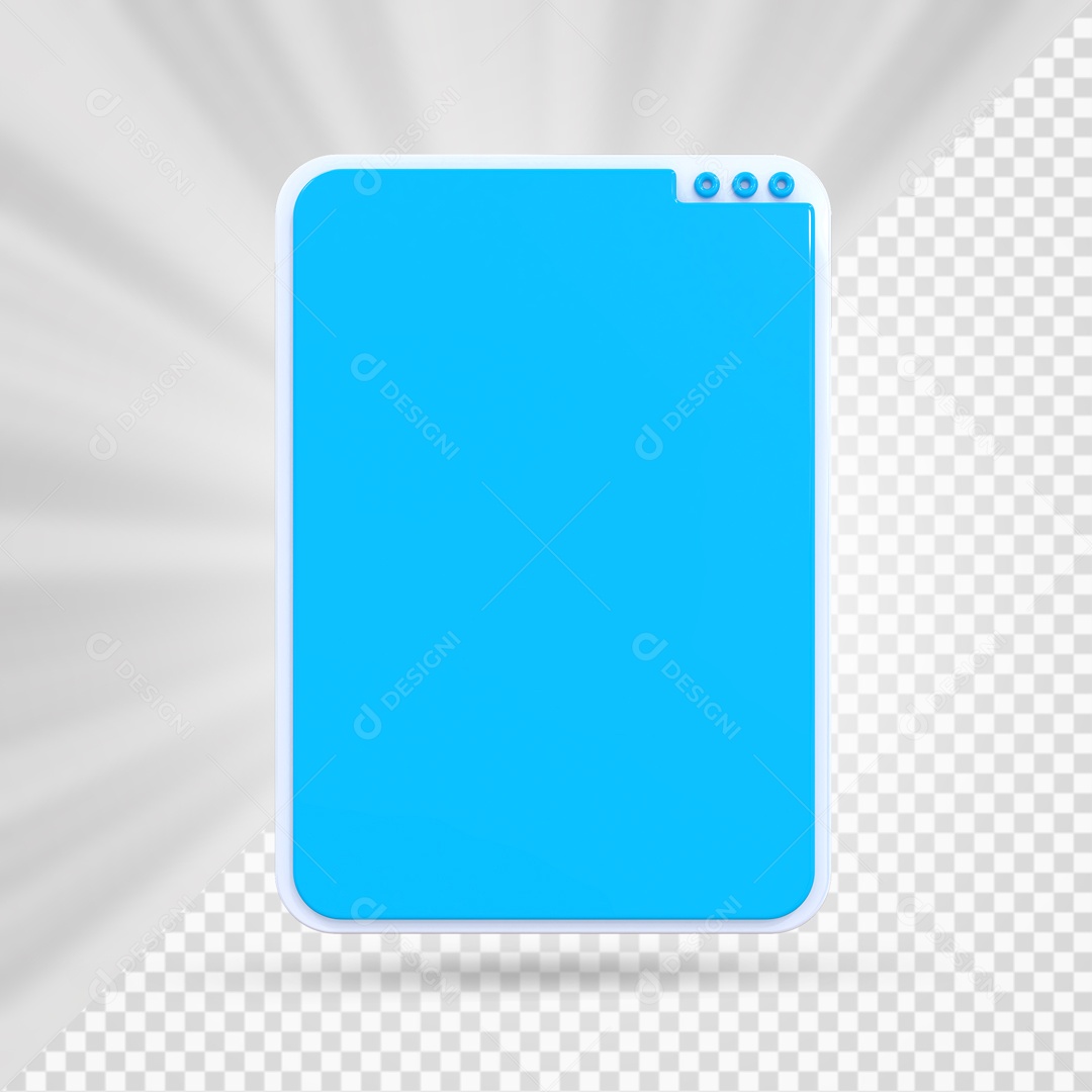 Caixa de Texto Azul Elemento 3D Para Composição