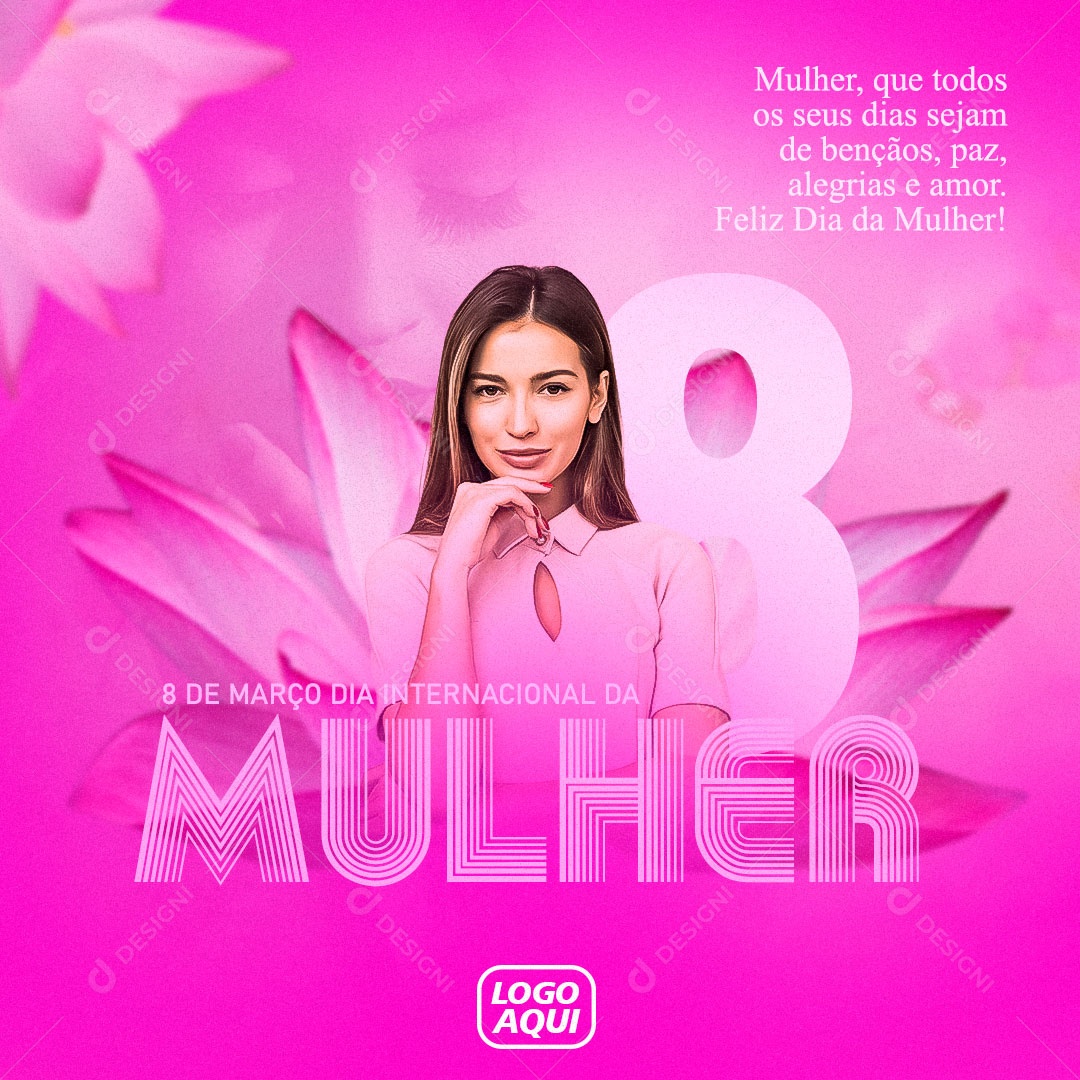 Dia Internacional da Mulher 8 de Março Social Media PSD Editável