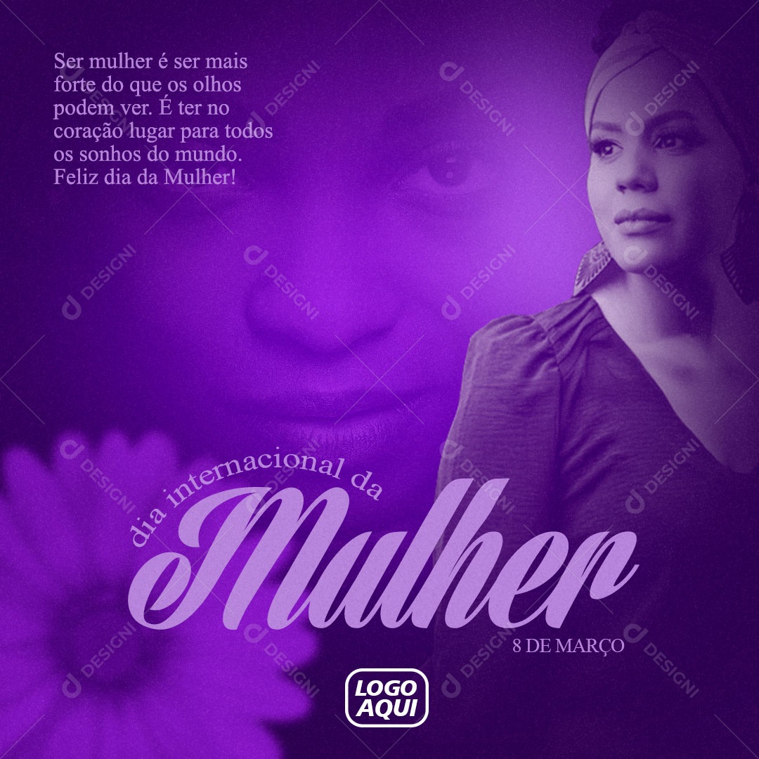 Dia Internacional da Mulher 8 de Março Social Media PSD Editável