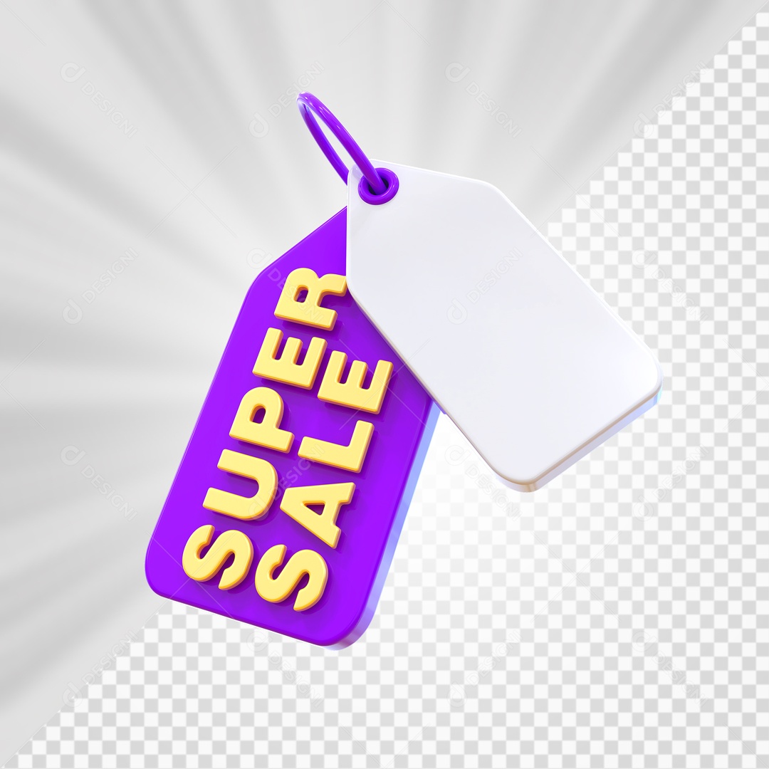 Super Venda Etiquetas Roxa Elemento 3D PSD