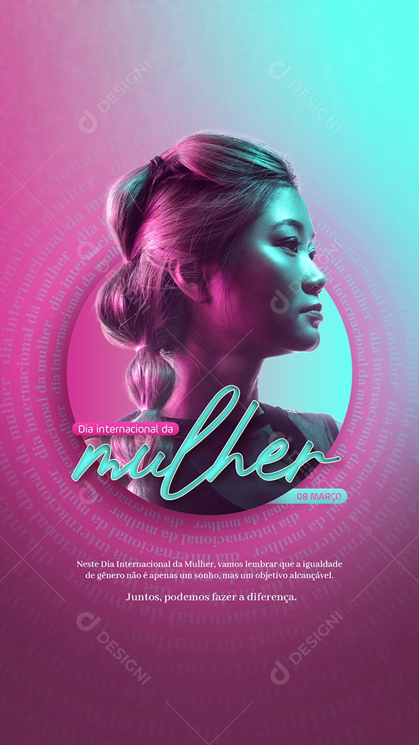 Story Dia Internacional da Mulher 8 de Março Social Media PSD Editável