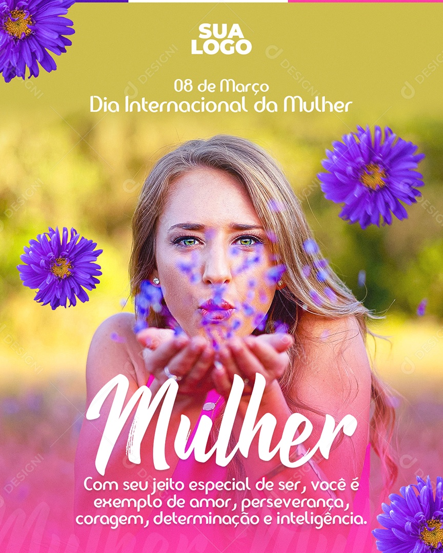 Dia Internacional da Mulher 8 de Março Social Media PSD Editável