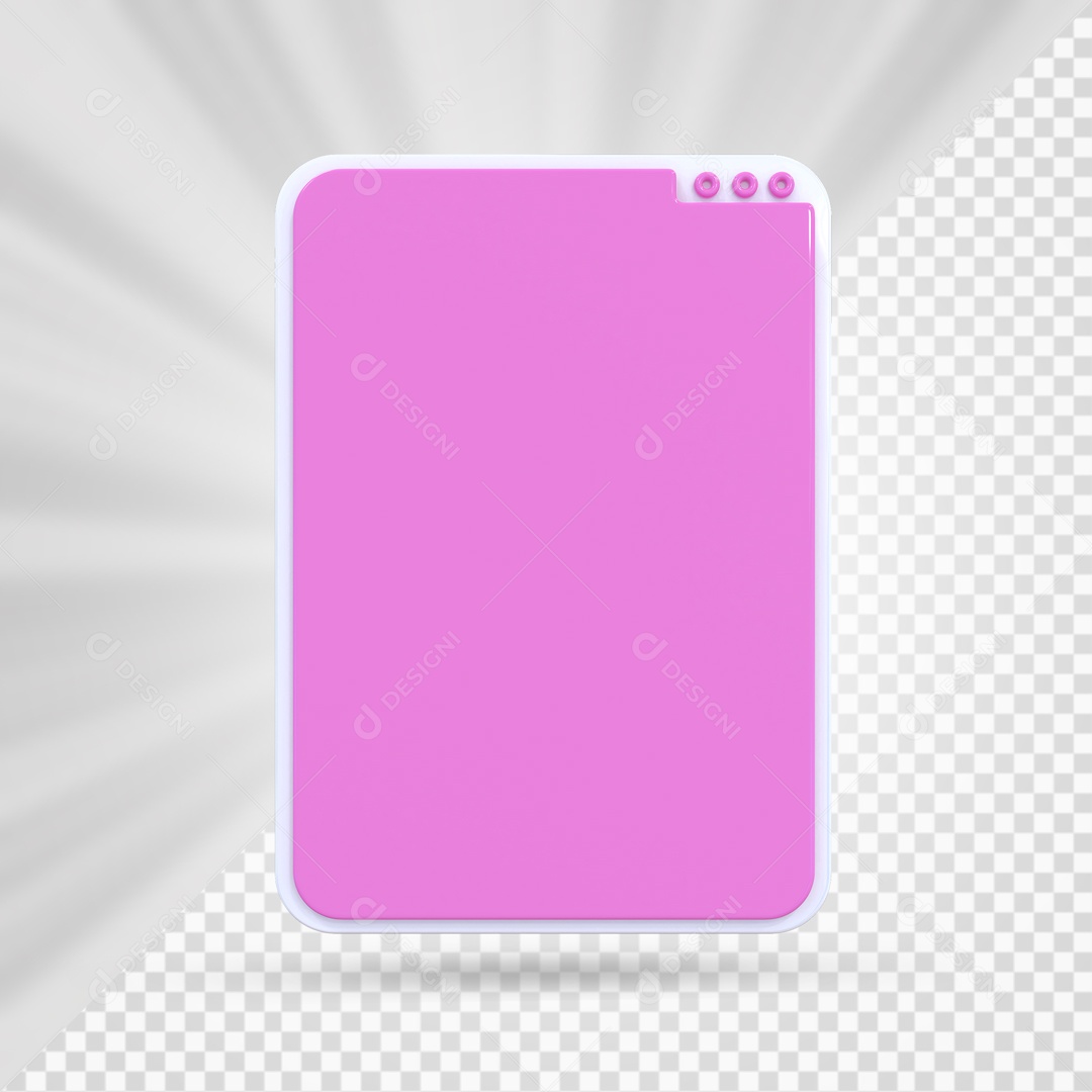 Caixa de Texto Rosa Elemento 3D Para Composição PSD