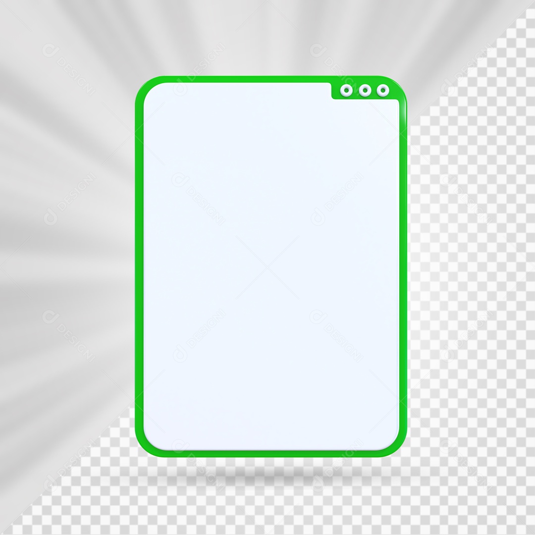 Caixa de Texto Verde e Branco Elemento 3D Para Composição PSD