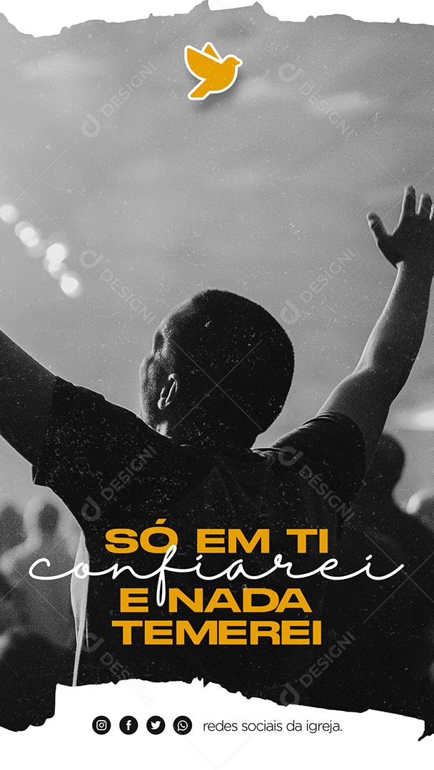 Social Media Gospel Só em Ti Confiarei e nada Temerei Story PSD Editável