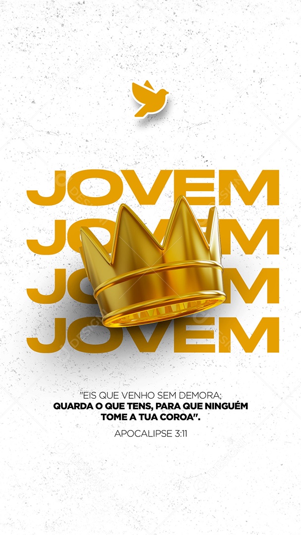 Eis que Venho sem demora Guarda o que tens, Para que ninguém tome a tua Coroa Gospel Story Social Media PSD Editável