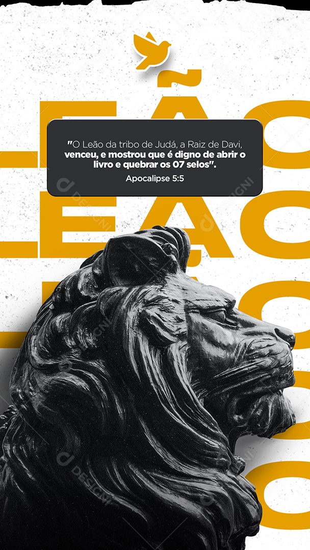 O Leão da Tribo de Judá Gospel Story Social Media PSD Editável