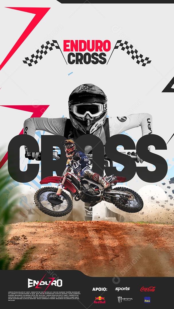 Endurocross CRF e KTM Story Social Media PSD Editável