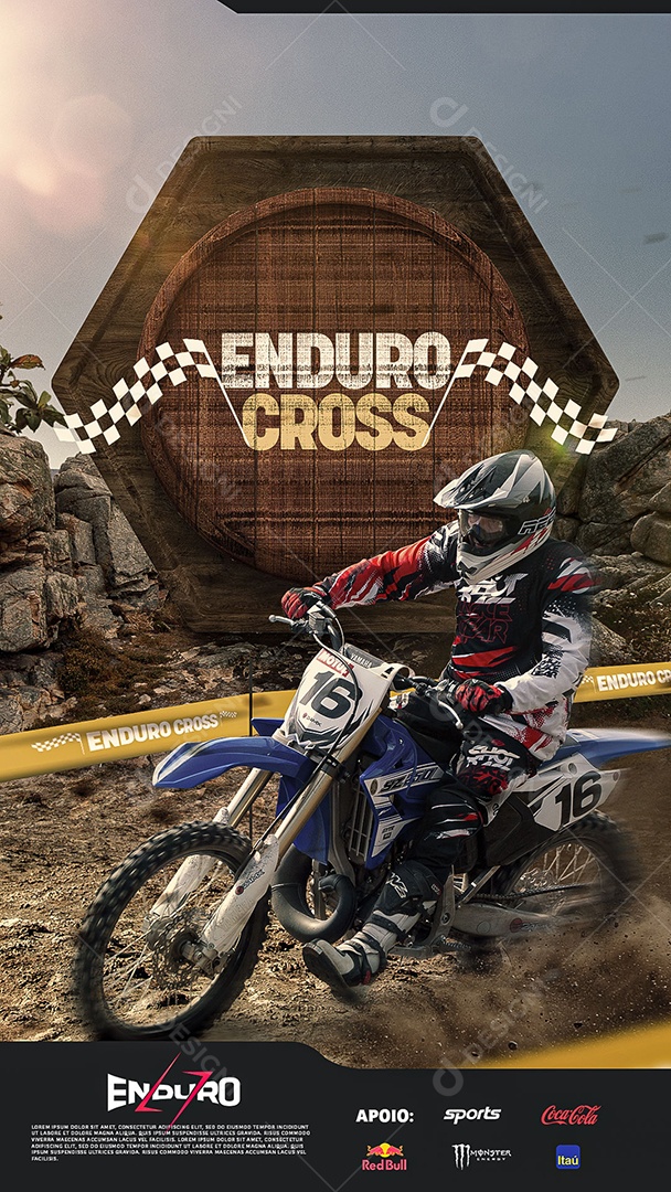 Endurocross Inscrições Abertas Story Social Media PSD Editável