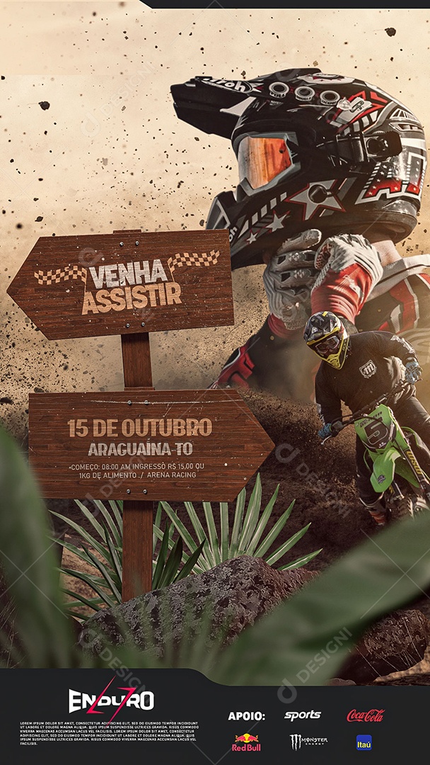 Endurocross Venha Assistir Story Social Media PSD Editável