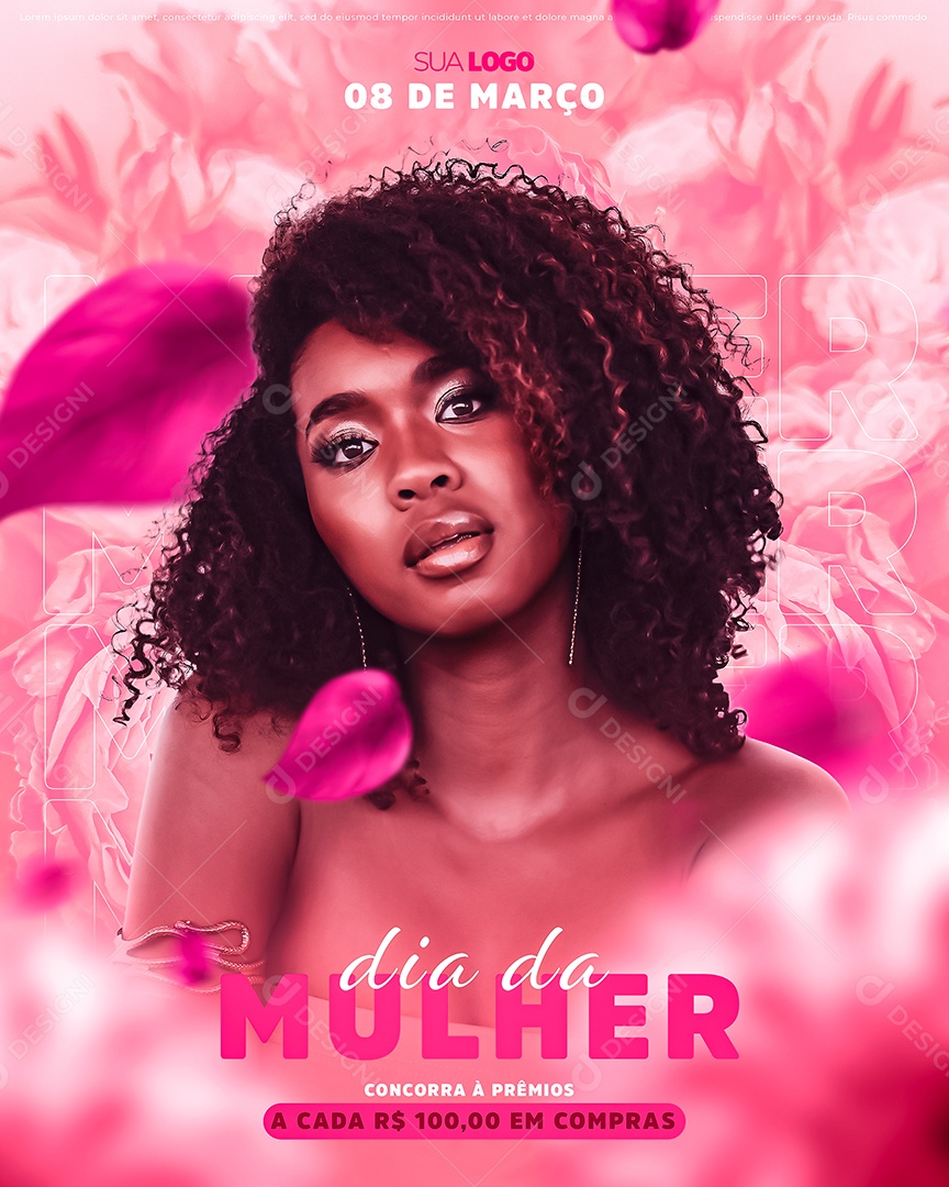 Concorra à Prêmios A Cada 100,00 Dia Internacional Da Mulher Social Media PSD Editável